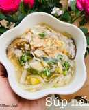 Súp nấm gà óc heo