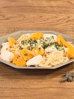A picture of ★ Pumpkin and chicken milk pasta ★.