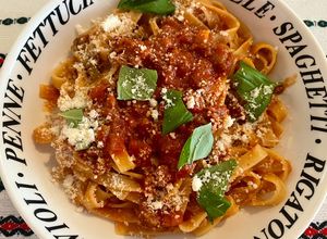 Une photo de Tagliatelles à la sauce bolognaise