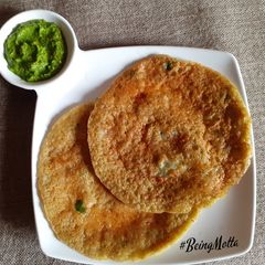 A picture of Sabudana-SweetPotato Chilla.