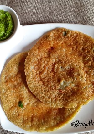 A picture of Sabudana-SweetPotato Chilla.