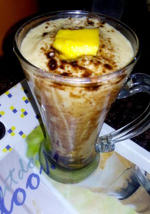A picture of Coffee mango lassi.