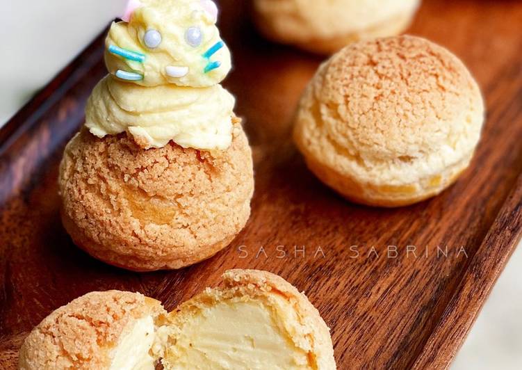 Langkah Langkah Memasak Cookie Crunchy Cream Puff (Choux Au Craquelin) AKR yang Murah