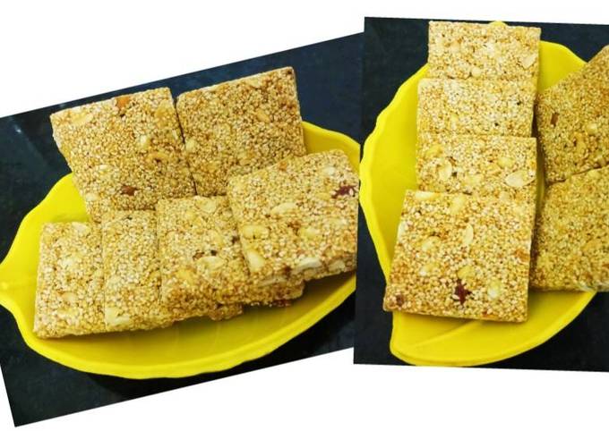 .Sesame and peanut bar (Til or Moongfali ke chikki Recipe
