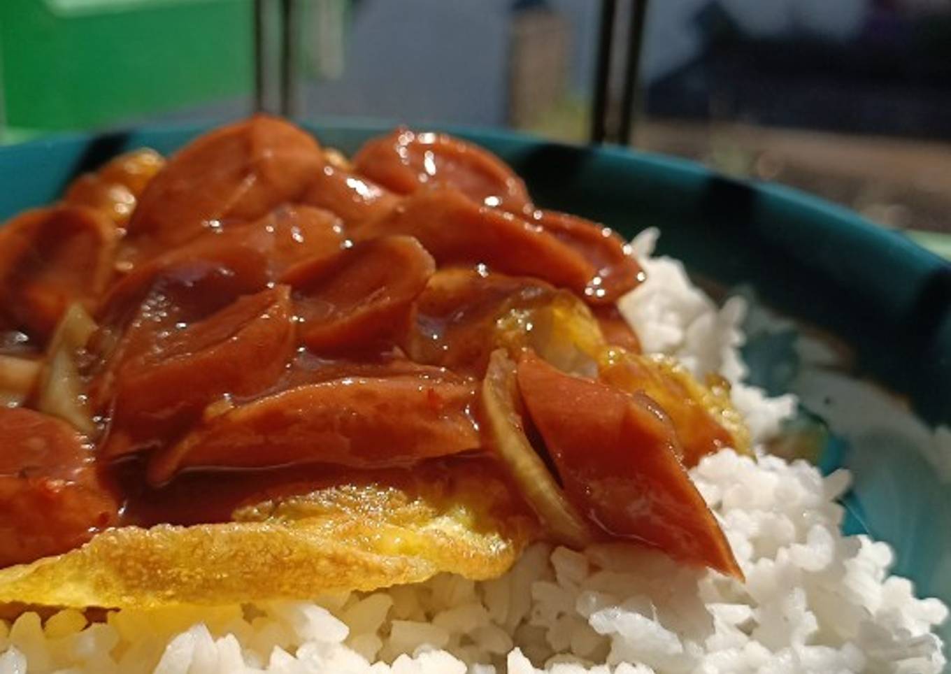 Nasi Sosis Saus Tiram