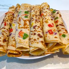Vegetables crêpes A picture of Vegetables crêpes.