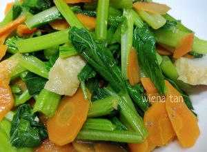 Foto resep Tumis Sawi Hijau Wortel