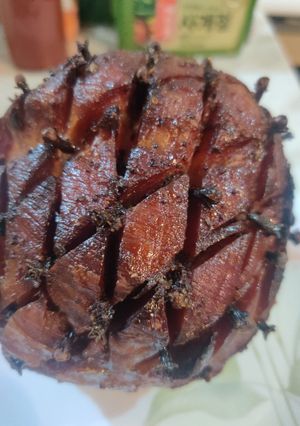 A picture of Honey Orange Glazed Ham.
