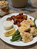 Southern Style Chicken Bites with Roasted Sweet Potatoes & Green Beans