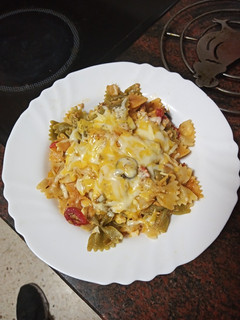 Una foto de Pasta corta gratinada de aprovechamiento