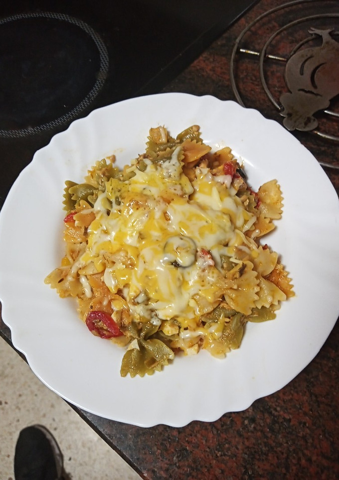 Una foto de Pasta corta gratinada de aprovechamiento