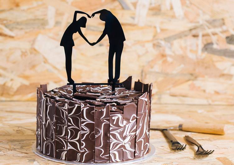 Tarta láminas de chocolate bicolor