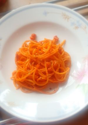 A picture of Spaghetti all'amatriciana.