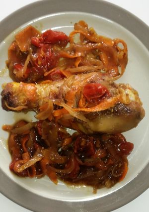 Una foto de Pollo dulce al horno