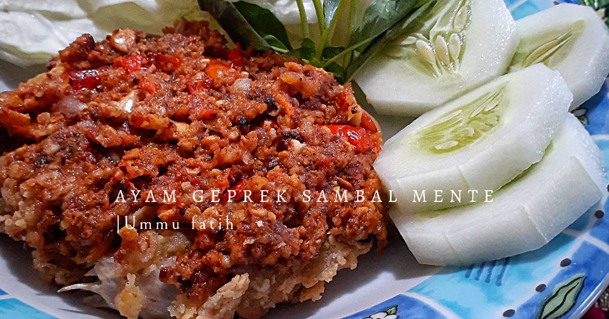 Resep Ayam Geprek Sambal Mente Oleh Ainun Jariyah Hidayat Cookpad