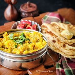 A picture of Shalgam ka saag/ Turnip saag.