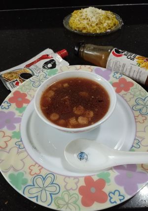 A picture of Szechwan Pepper manchow soup.