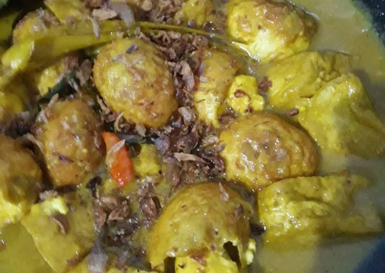 Tahu Telur Bumbu Kuning