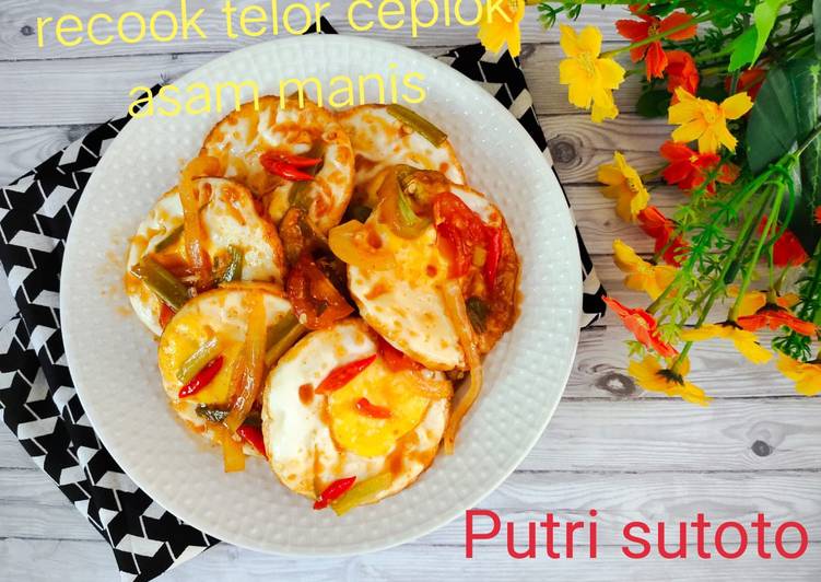 Resep Telor ceplok asam manis yang Menggugah Selera