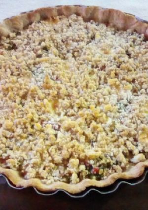 Una foto de Tarta semi-integral salada c/croute nutritiva ᕙ(~. ~)ᕗ