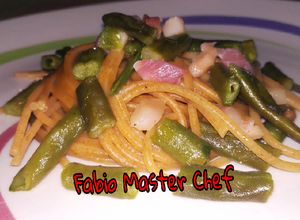 Foto di Spaghetti Integrali con Fagiolini e Pancetta Affumicata