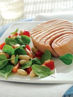 صورة لوصفة طريقة عمل سلطة الفاصوليا البيضاء بالتونة والزعتر البري