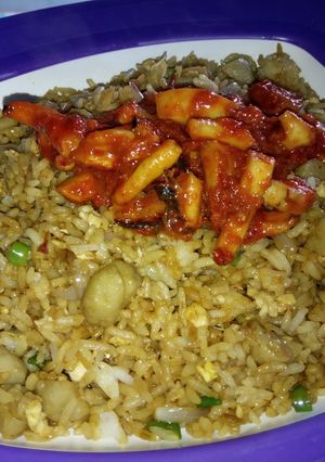 Foto resep Nasi goreng baso rawit mix sotong balado