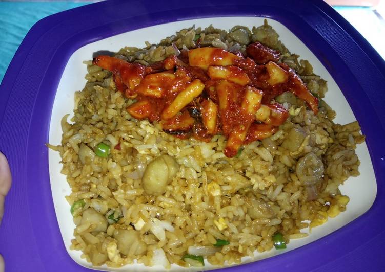 Resep Nasi goreng baso rawit mix sotong balado Lezat