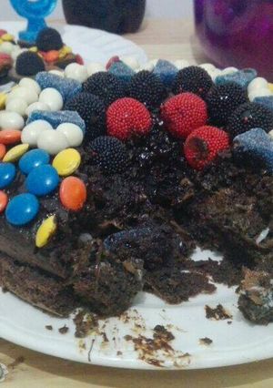 Una foto de Brownie relleno de galleta oreo y dulce de leche