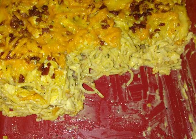 Simple Way to Prepare Perfect Crack Chicken Spaghetti Bake