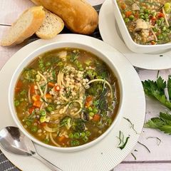 Hearty Barley Noodles Soup A picture of Hearty Barley Noodles Soup.