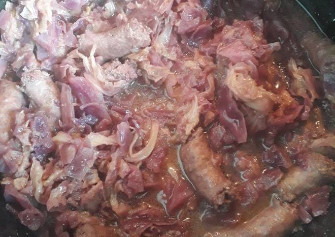 Modo semplice a Fai Veloce Verza e cavolo rosso con salsiccia (crauti misti)