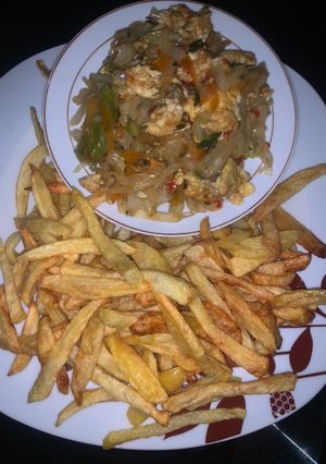 Fried Irish with cabbage egg sauce ainihin hoton girkin
