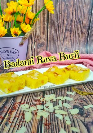 Gambar Badami Rava Burfi