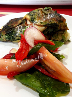 Una foto de Tortilla de espinacas rellena