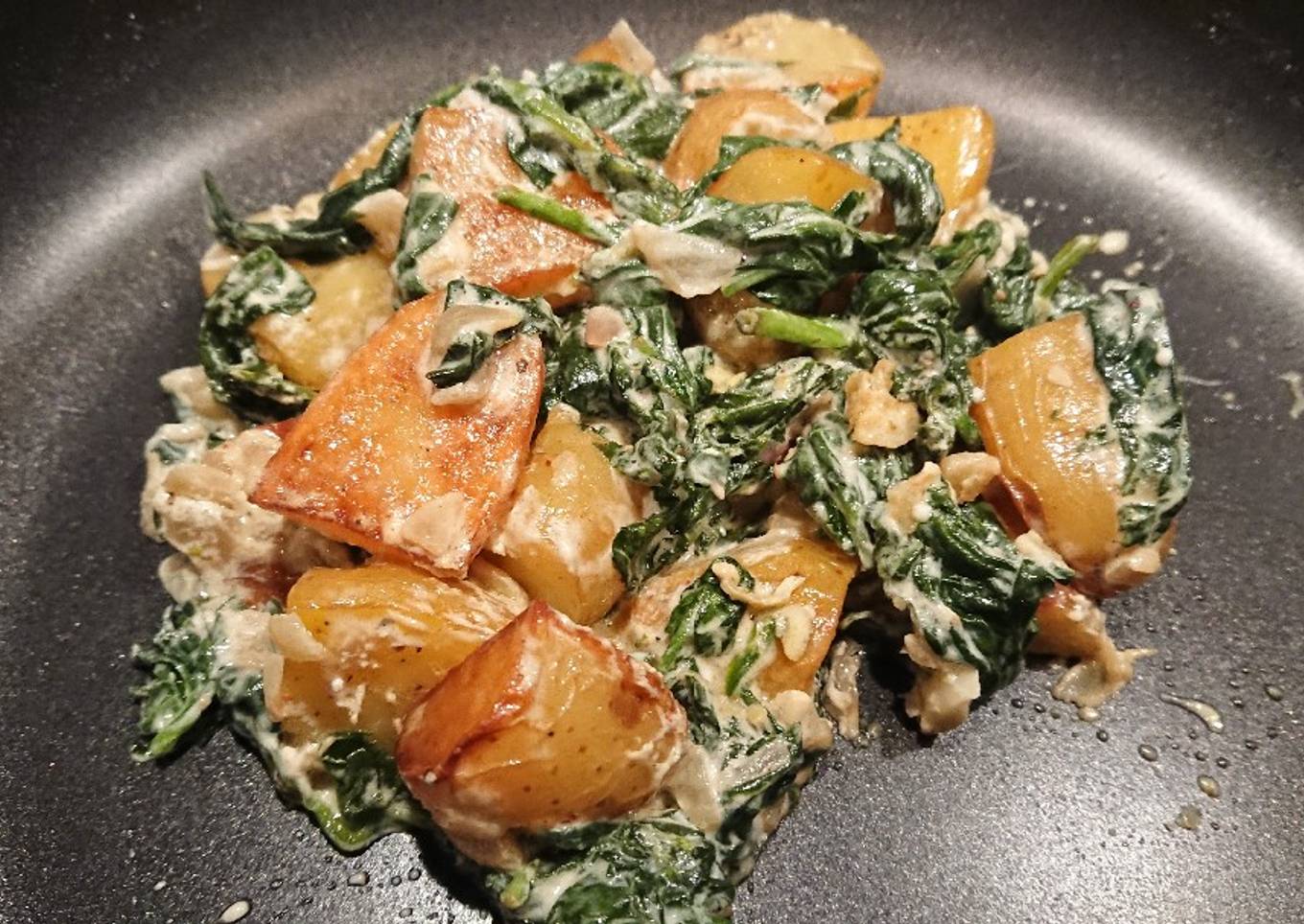 Patates aux épinards