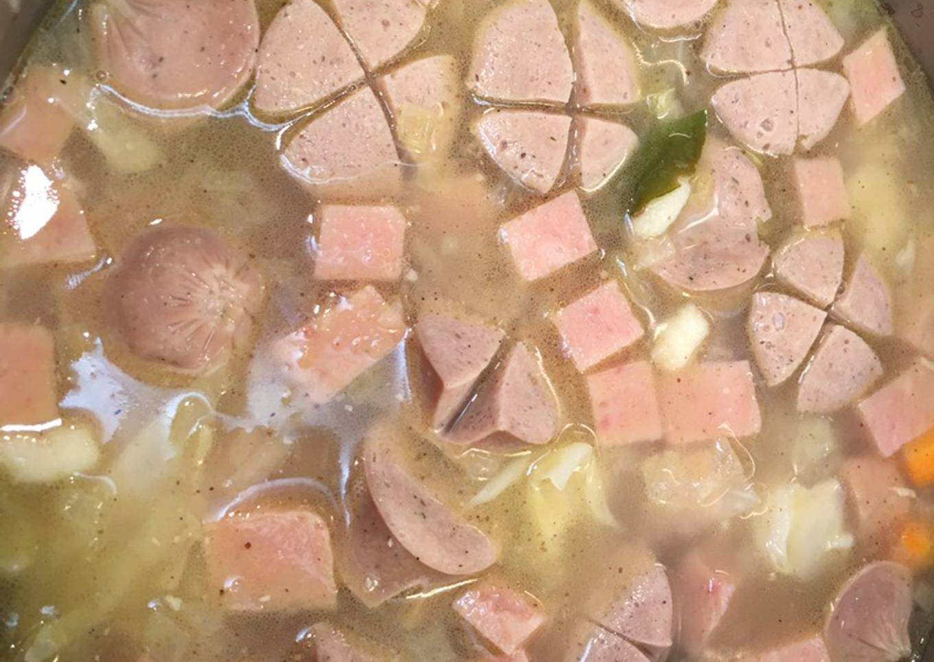Sup kornet + sosis sederhana
