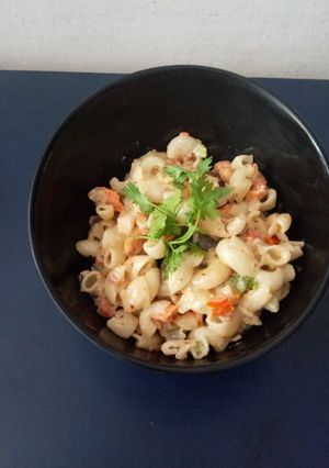 A picture of Tadak bhadak pasta salad.