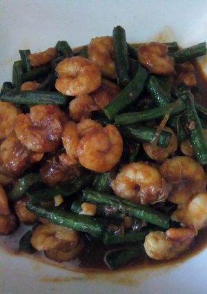 Foto resep Udang tumis kacang panjang