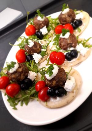 A picture of Greek Meat balls.
