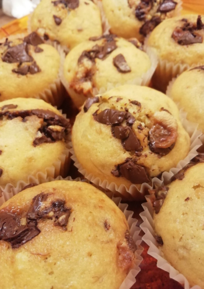 Banános, mogyorókrémes muffin recept fotója