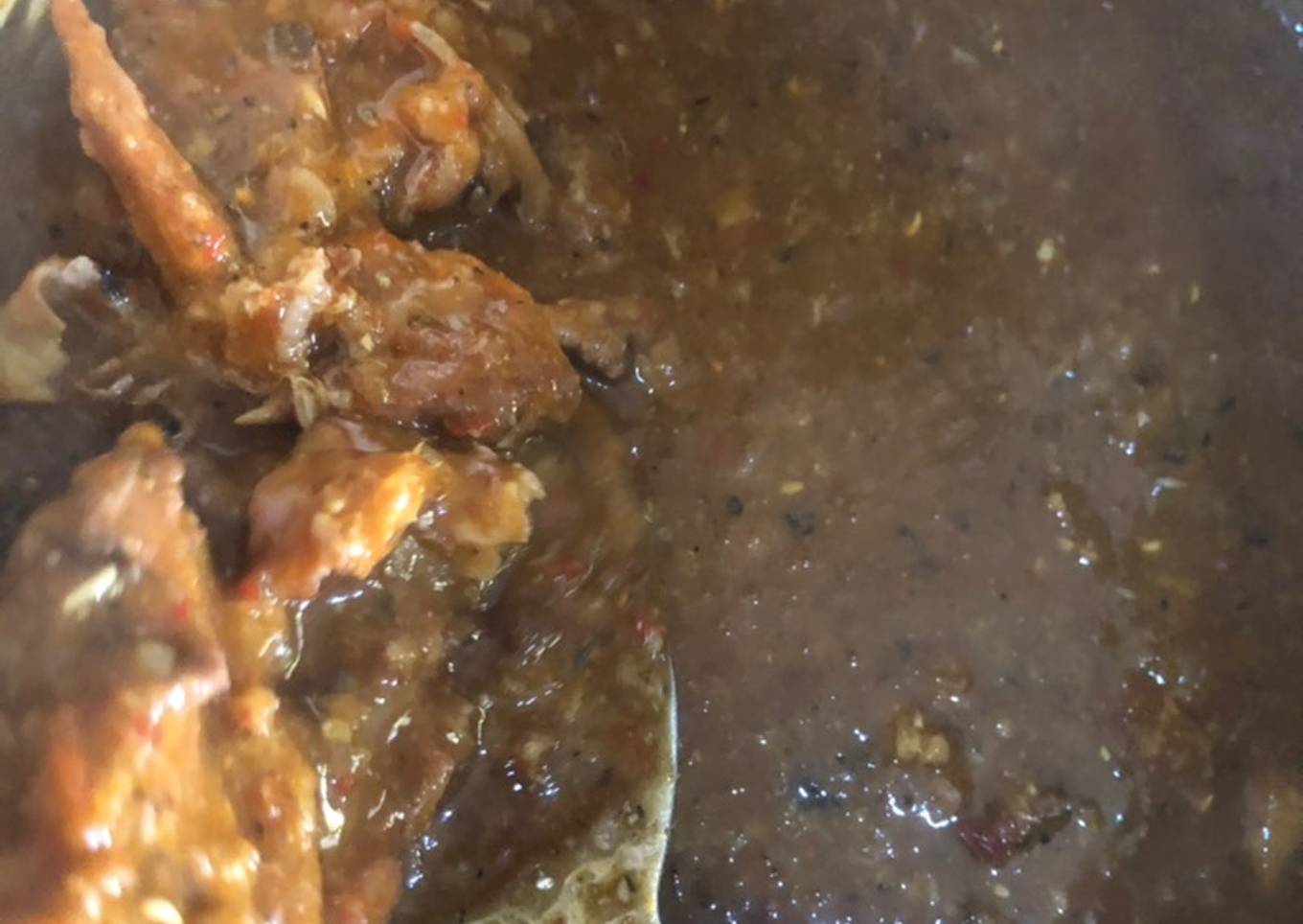 Dried okro with beans soup