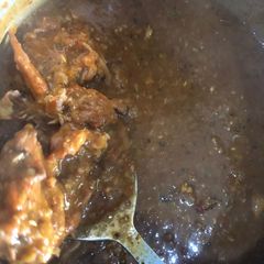 A picture of Dried okro with beans soup.