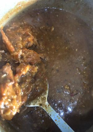 A picture of Dried okro with beans soup.