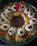 Paneer puff pastry xmas wreath