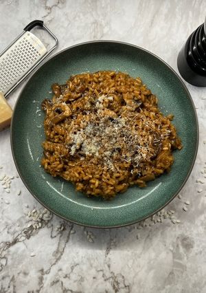 A picture of Mushroom and Parmesan Risotto.