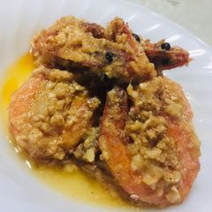A picture of Soju Drunken Prawns in Salted Egg and Coco Cream Sauce.