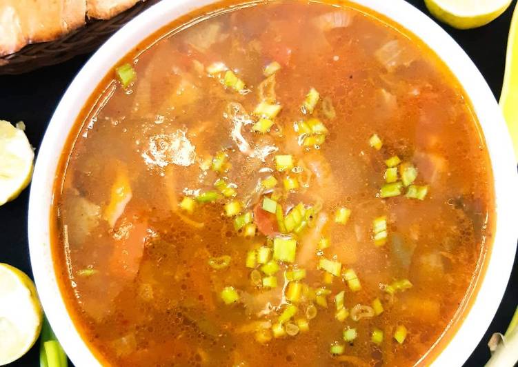 Classic Vegetable Soup With Pesto Cheese Baguette Classic Vegetable Soup With Pesto Cheese Baguette