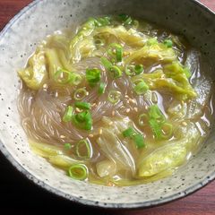 A picture of Iceberg Lettuce & Harusame Soup.