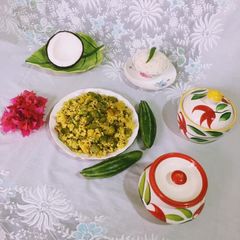 A picture of Coconut Pointed Gourd dry Curry.